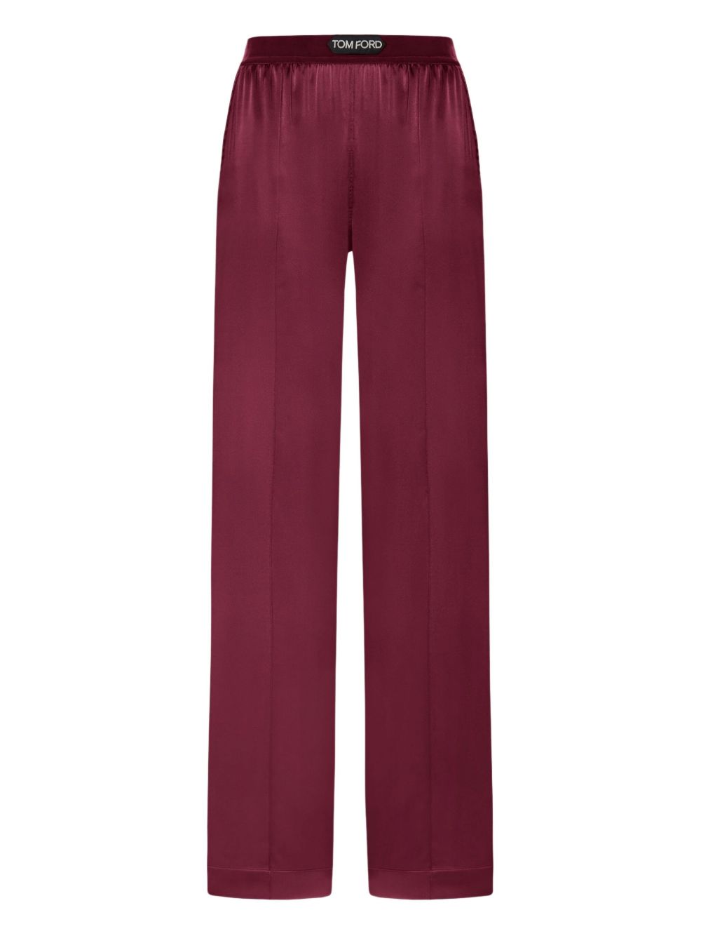 Tom Ford Silk Satin Pajama Trousers Deep Plum Red