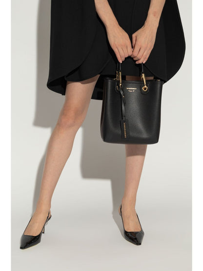 Emporio Armani MyEA Shopper Bag with Logo Strap Black Black
