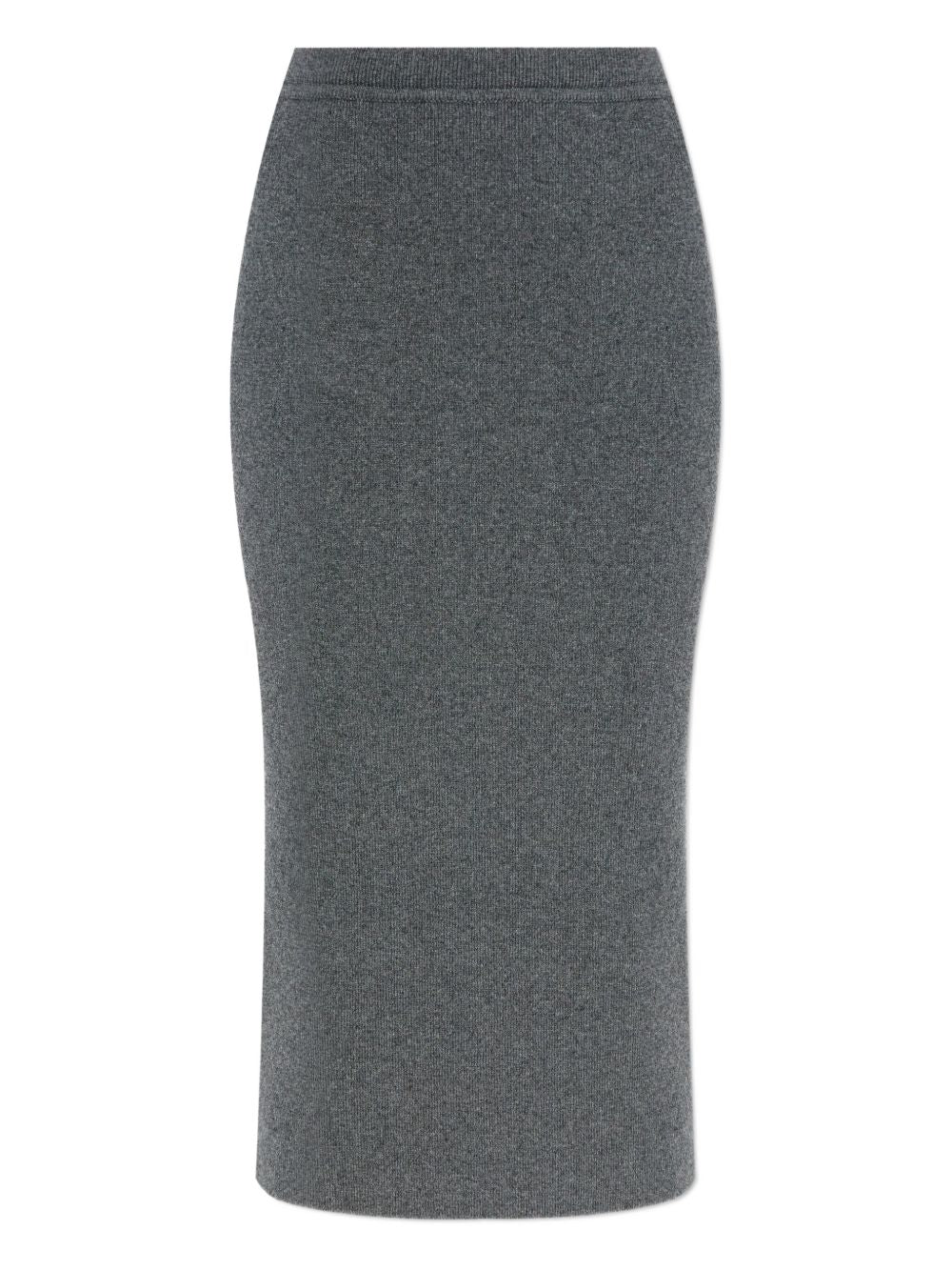 Tom Ford Ribbed Cashmere-Blend Midi Skirt Grey