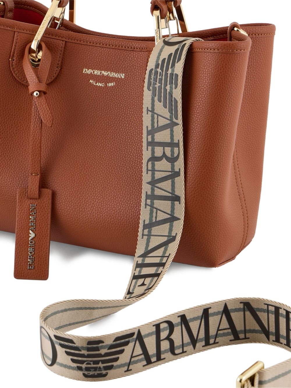 Emporio Armani MyEA Small Leather Brown Shopper Bag Leather Brown