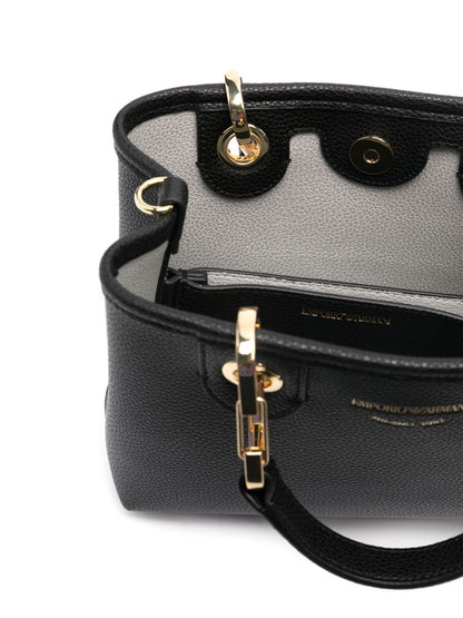 Emporio Armani MyEA XS Grained Faux-Leather Shopping Bag Black