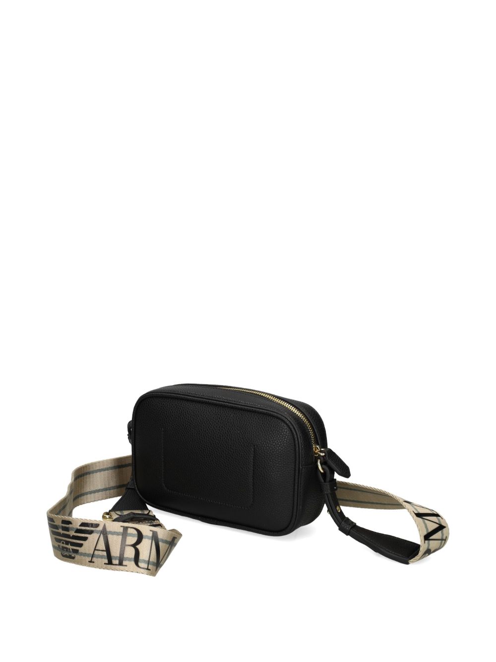 Emporio Armani Crossbody Camera Bag in Black Faux Leather