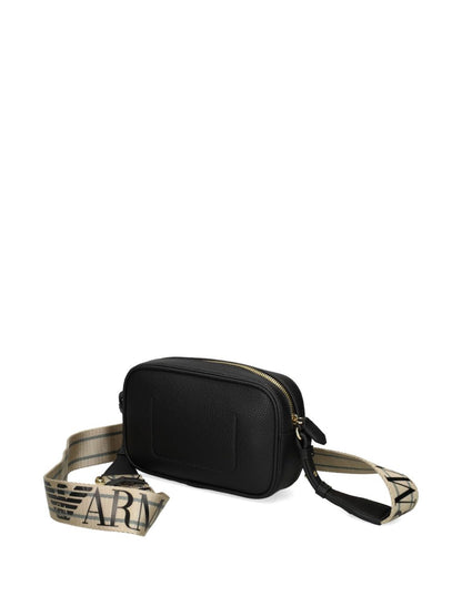 Emporio Armani Crossbody Camera Bag in Black Faux Leather