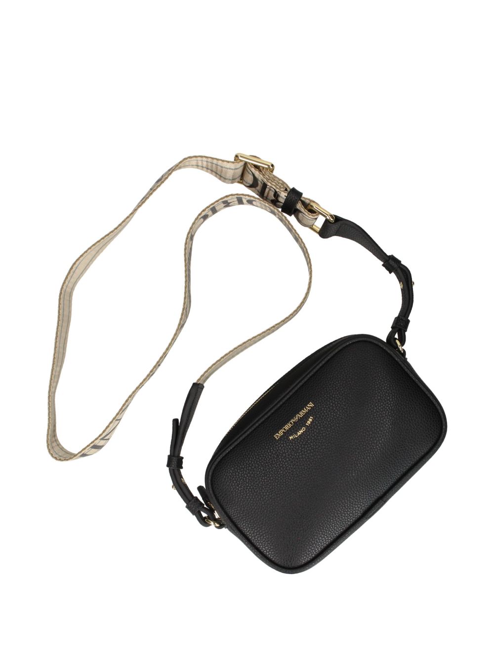 Emporio Armani Crossbody Camera Bag in Black Faux Leather