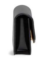 Valentino Garavani VLogo Metallic Leather Clutch Bag Black Black