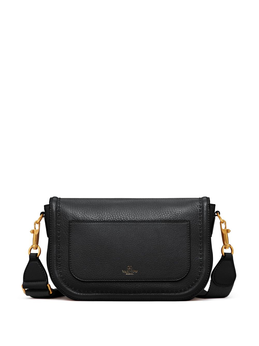 Valentino Garavani VLogo Signature Maxi Calfskin Leather Shoulder Bag Black
