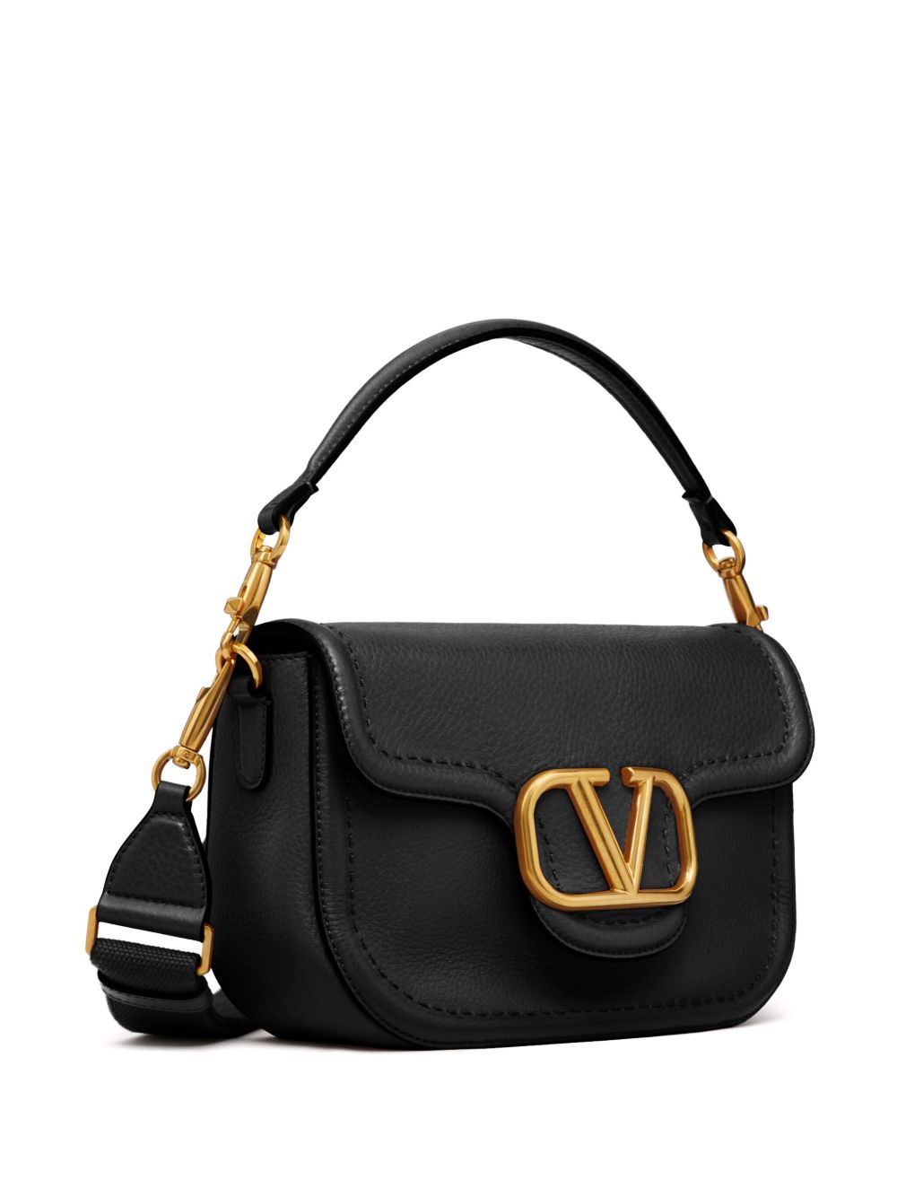Valentino Garavani VLogo Signature Maxi Calfskin Leather Shoulder Bag Black