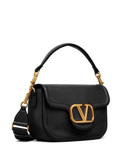 Valentino Garavani VLogo Signature Maxi Calfskin Leather Shoulder Bag Black