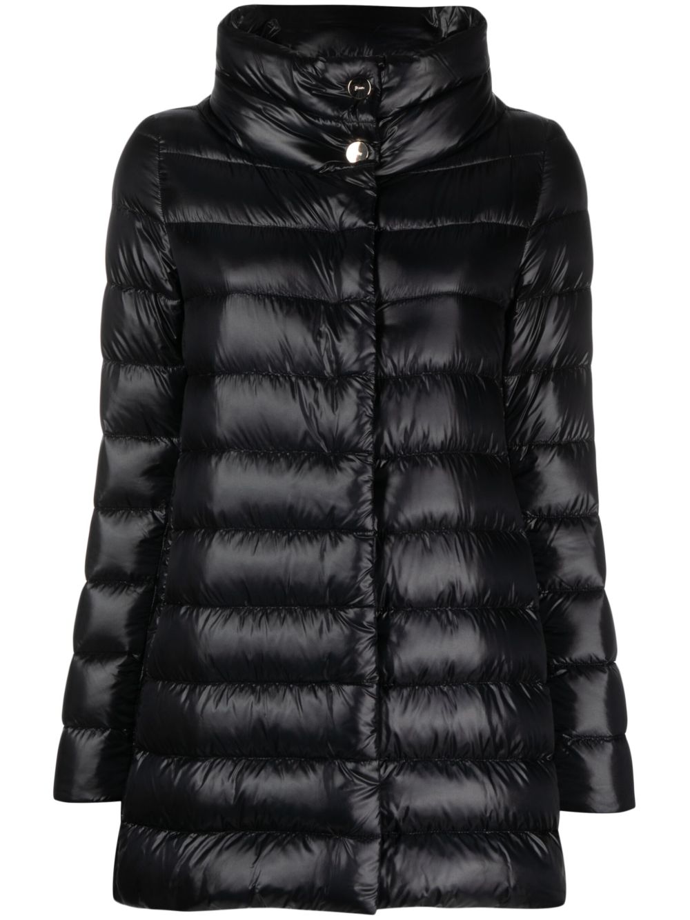 Herno Quilted Down Midi Jacket Black