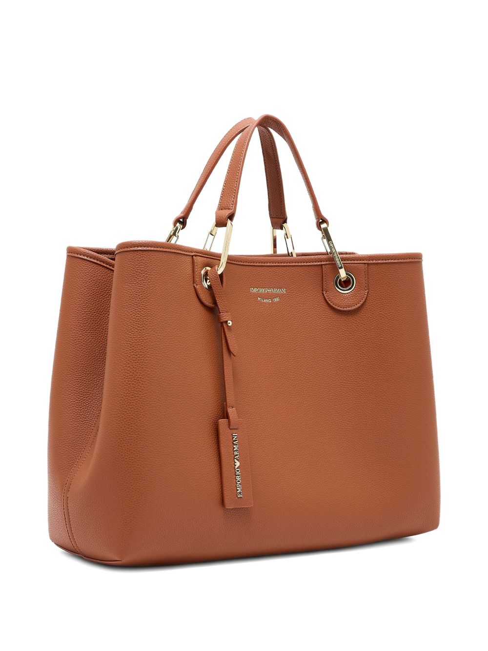 Emporio Armani MyEA Medium Brown Leather Shopper Bag Leather Brown