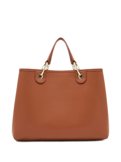 Emporio Armani MyEA Medium Brown Leather Shopper Bag Leather Brown