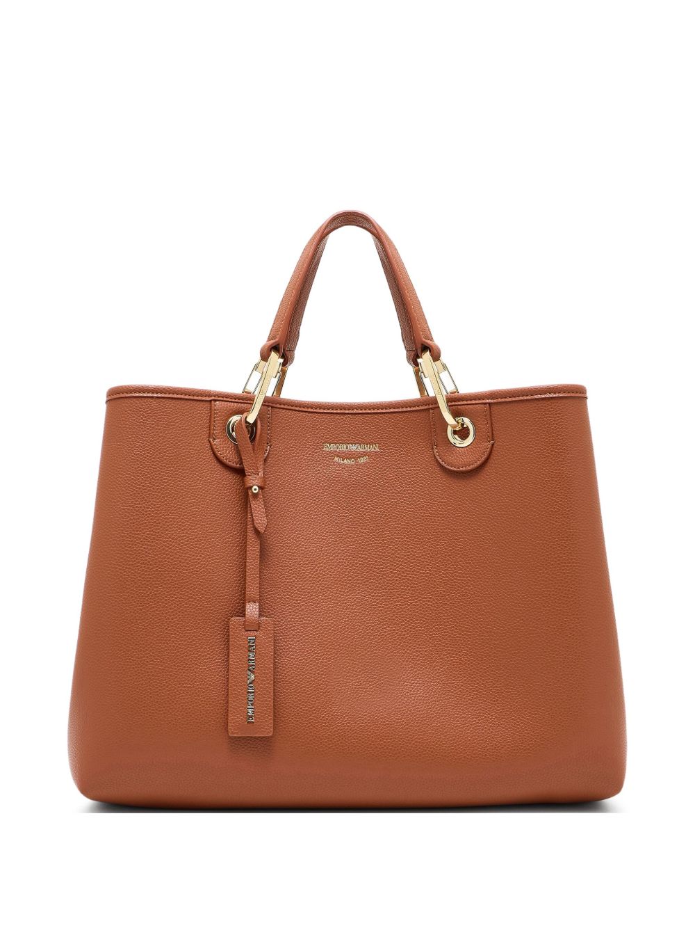Emporio Armani MyEA Medium Brown Leather Shopper Bag Leather Brown