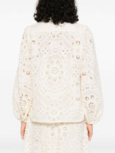 Zimmermann Rhiannon Embroidered Floral Cut-Out Ivory Blouse Ivory