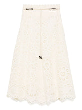 Zimmermann Rhiannon Cut-Out Floral Maxi Skirt Ivory Ivory