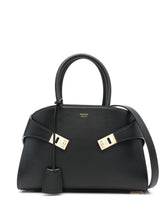 Ferragamo Hug Small Grained Calfskin Tote Bag Black