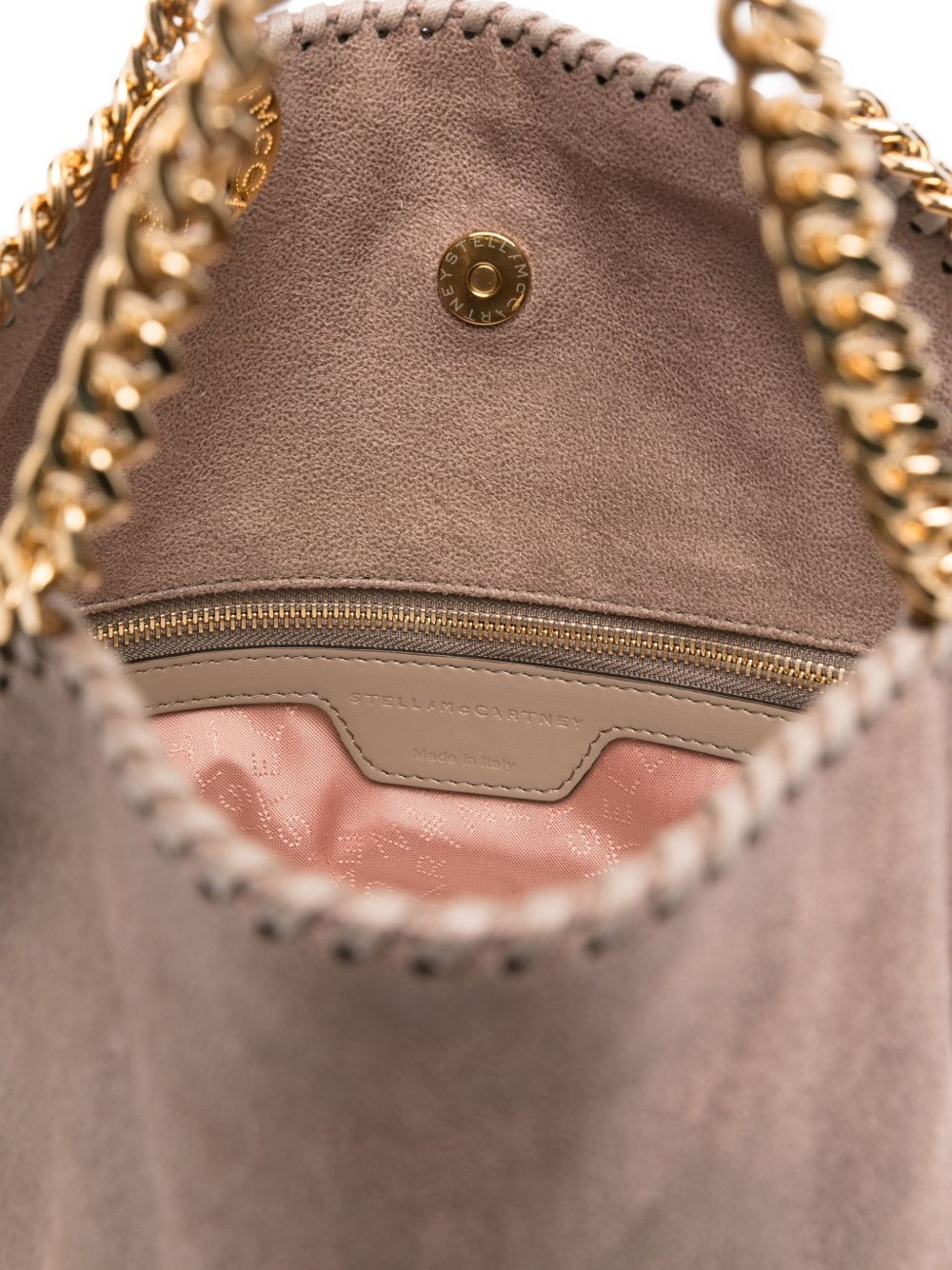 Stella McCartney Falabella Chain-Trimmed Suede-Effect Tote Bag Beige