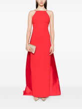 Solace London Halterneck Sleeveless Fitted Floor-Length Red Dress Red