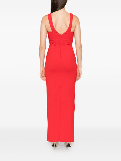 Solace London Nalani Red Sleeveless V-Neck Maxi Dress Red