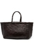 DRAGON DIFFUSION Interwoven Leather Bamboo Charm Large Shopper Bag Brown
