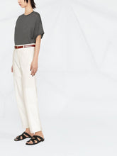 Brunello Cucinelli Cashmere-Blend Metallic-Thread T-Shirt Grey