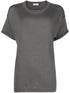 Brunello Cucinelli Cashmere-Blend Metallic-Thread T-Shirt Grey