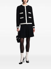 Emporio Armani Wool-Blend Fringed Crewneck Blazer Black