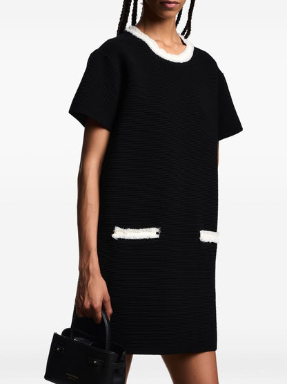 Emporio Armani Ribbed Short-Sleeved Mini Dress Black Black