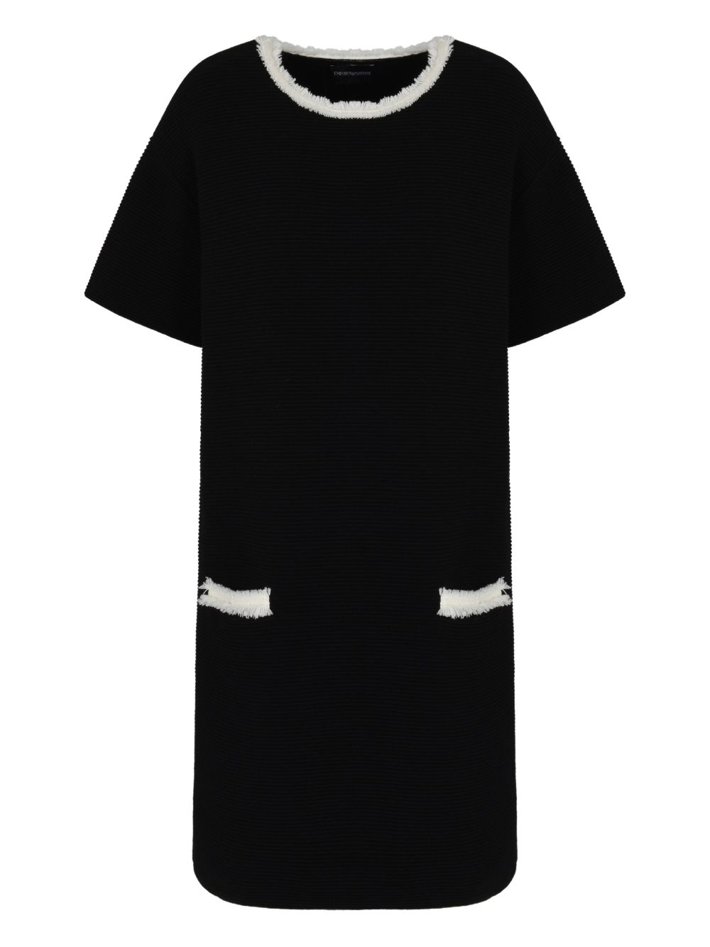 Emporio Armani Ribbed Short-Sleeved Mini Dress Black Black