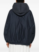 Brunello Cucinelli Detachable Hood Down Wool Jacket Blue