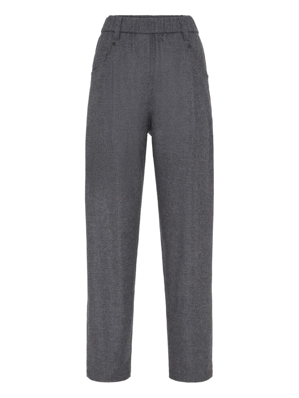 Brunello Cucinelli Pleated Wool-Cashmere Trousers Grey Grey