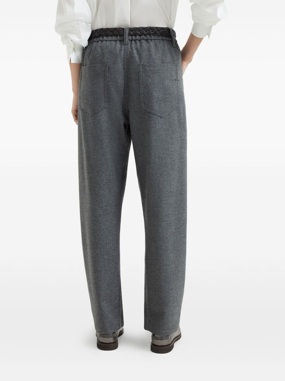Brunello Cucinelli Pleated Wool-Cashmere Trousers Grey Grey