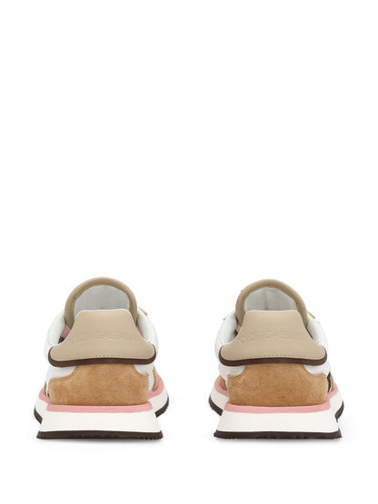 Dolce &amp; Gabbana DG Cushion Suede Panelled Lace-Up Sneakers Beige