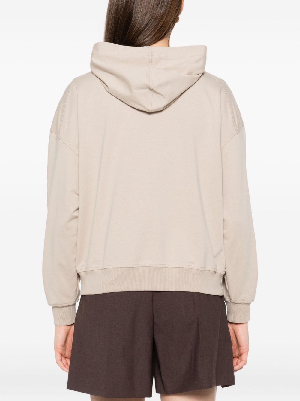 Brunello Cucinelli Monili Chain-Detail Zip-Front Hoodie Beige