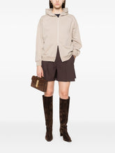 Brunello Cucinelli Monili Chain-Detail Zip-Front Hoodie Beige