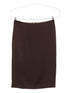 Tom Ford Pencil Satin Midi Skirt in Dark Brown