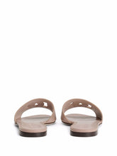 Dolce & Gabbana Powder Pink Calf Leather Cut-Out Flat Sandals Powder