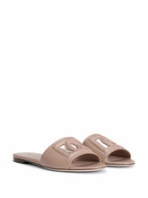 Dolce & Gabbana Powder Pink Calf Leather Cut-Out Flat Sandals Powder