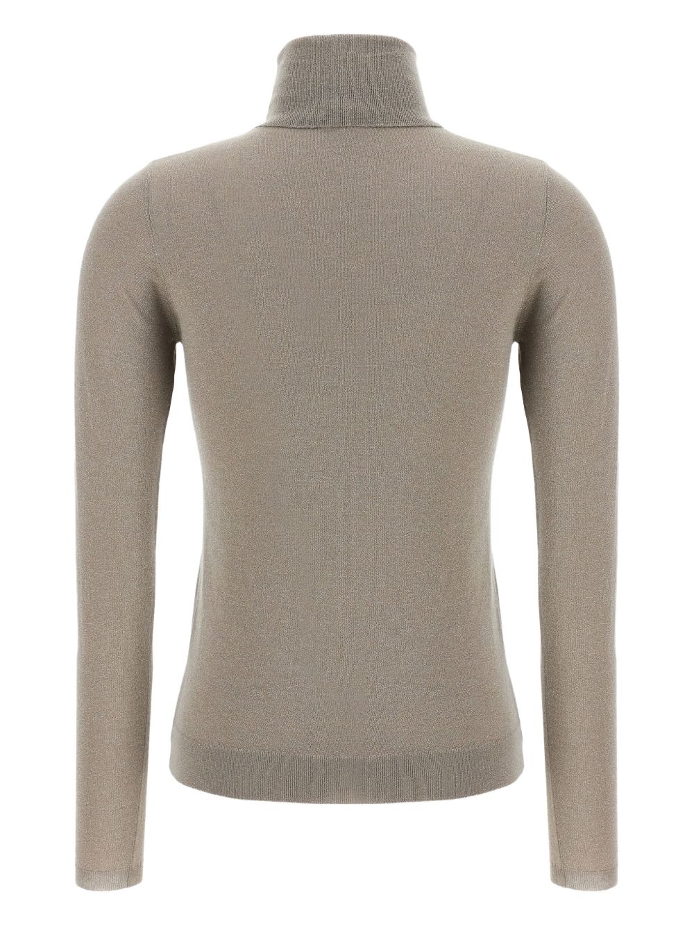 Brunello Cucinelli Cashmere-Silk Ribbed Turtleneck Sweater Dove Grey