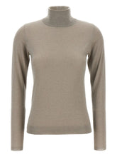 Brunello Cucinelli Cashmere-Silk Ribbed Turtleneck Sweater Dove Grey