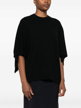 Fabiana Filippi Batwing-Sleeve Cashmere Wool Top Black