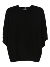 Fabiana Filippi Batwing-Sleeve Cashmere Wool Top Black