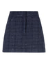 Emporio Armani Dark Blue Tweed Wool-Blend Mini Skirt with Sequin Embellishment Blue