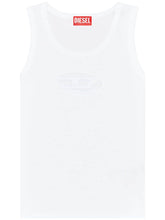 Diesel Oval D Plaque Organic Cotton Jersey Tank White