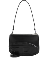 Diesel 1DR Twin Calf Leather Black Shoulder Bag Black