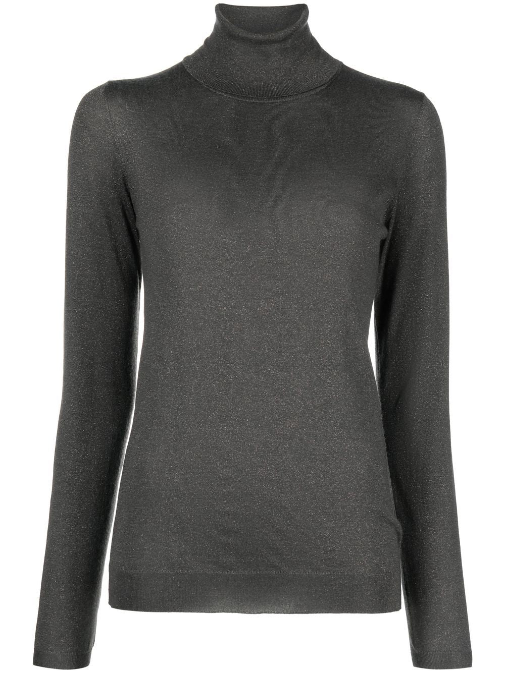 Brunello Cucinelli Roll-Neck Cashmere-Silk Sweater Grey
