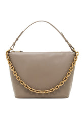 Emporio Armani Medium Leather Hobo Bag with Chain Dove Grey