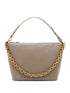 Emporio Armani Medium Leather Hobo Bag with Chain Dove Grey