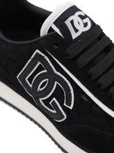 Dolce & Gabbana Silk and Nylon Logo Sneakers Black Black