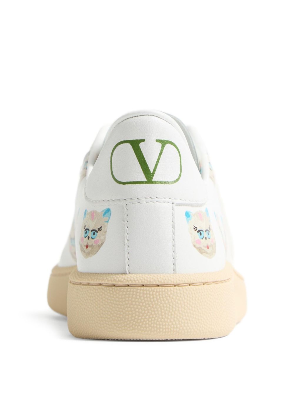 Valentino Garavani Le Chat De La Maison Royco Nappa Calfskin Sneakers White