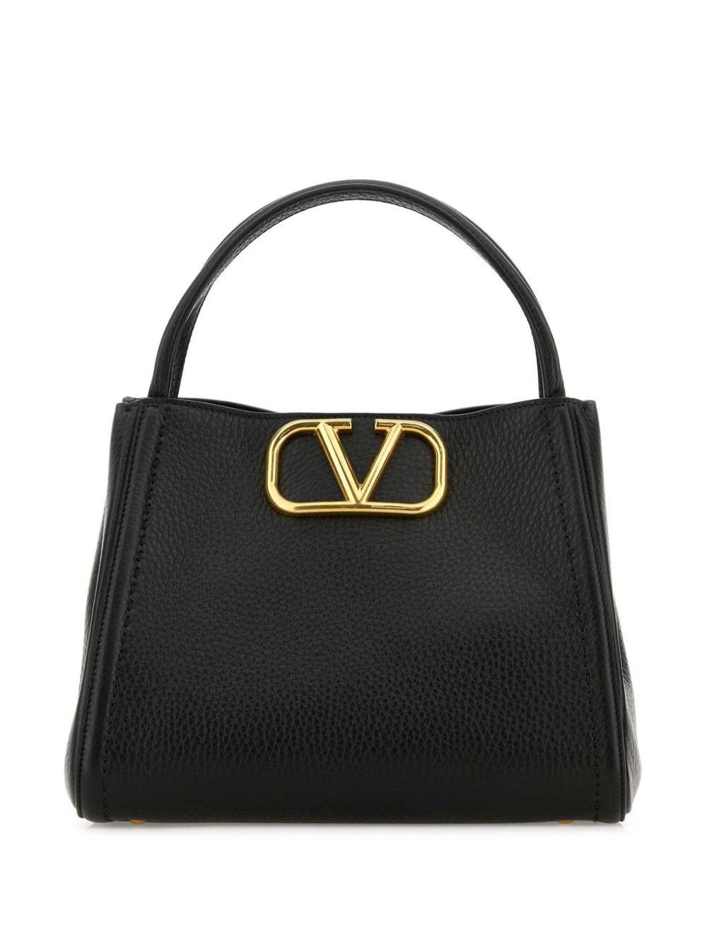 Valentino Garavani Alltime Medium Leather Handbag Black